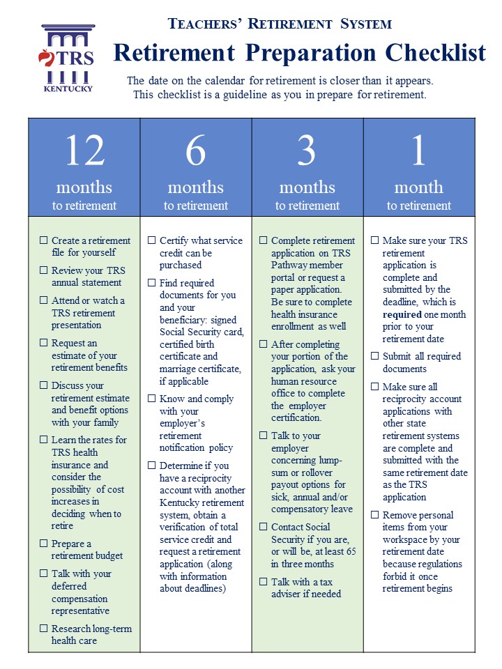 Retirement planning guide checklist Early Retirement